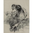 thumbnail image 2 of Antonio Mancini 12x14 Gold Ornate Wood Frame and Double Matted Museum Art Print Titled - Couple in a Boat, Man Leaning Over Edge, 2 of 4