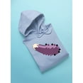 thumbnail image 3 of Pixel Eggplant Fun Emoji - Retro Meme Art Design Men's Hoodie, 3 of 4