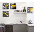 thumbnail image 5 of Kitchen Wall Decor Black and White Yellow Wall Art Bread Cake Fruit Picture Canvas Print Paintings for Cafe Dining Room Restaurant Farmhouse Kitchen Decoration 12" Wx12 Hx4, 5 of 6