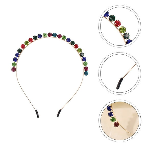 WEUVEB Jeweled Hair Accessory Headband for Women, Multi-Color Stylish Hairband, Comfortable and , 1 Piece