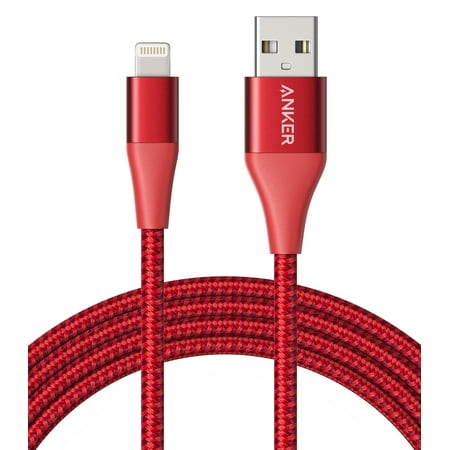 Anker Powerline+ II with lightning connector 6ft Red