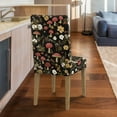 thumbnail image 4 of COEQINE Parsons Chair Slipcovers Set of 2, Stretch Removable Dining Chair Covers Machine Washable, Polyester Spandex Universal Fit Chair Protector for Dining Chairs, Mushroom Floral Black, 4 of 7