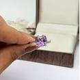 thumbnail image 4 of Amethyst Ring- Purple Stone Ring For Women-Checker Amethyst Engagement Ring-February Birthstone Ring-Sterling Silver Handmade Ring, 4 of 19
