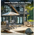 thumbnail image 6 of Tall Adirondack Chair Set of 2 with Removable Double Connecting Trays, Recycled HDPE with Wood Grain, Weather Resistant, Outdoor Adirondack Barstools for Deck, Balcony, Patio, Backyard, 6 of 7
