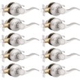 thumbnail image 1 of Passage Door Lever [NonLocking Lever Set] NonLocking Door Handle Set for Hallway or Closets Keyless Satin Nickel Finish Wave Door Lock Reversible Right & Left Side Hande, 1 of 7