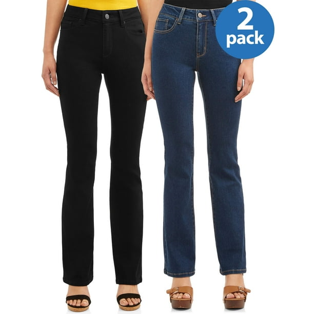 No Boundaries No Boundaries Juniors Mid Rise Bootcut Jeans 2 Pack Bundle Walmart Com Walmart Com