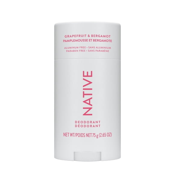 Native Natural Deodorant, Grapefruit & Bergamot, Aluminum Free, 75 g