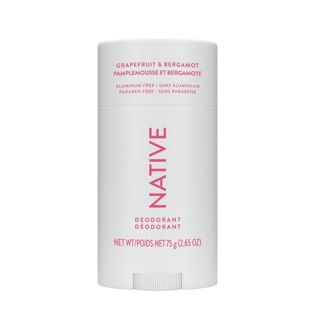 Native Natural Deodorant, Grapefruit & Bergamot, Aluminum Free, 75 g