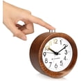thumbnail image 3 of Reloj despertador analógico de madera con repetición - Reloj vintage con alarma de esfera - Reloj de escritorio de madera vintage silencioso sin cosquillas Zhivalor LKX-1154-1, 3 of 4
