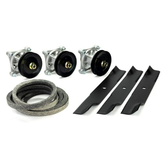 Hustler 52" Deck Rebuild Kit - Spindle Blade Pulley Belt Replacement 604214 603995