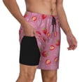 thumbnail image 2 of Naloa Cute Strawberry Print Men Swim Trunks with Compression Liner ,Board Shorts,Men's Swim Shorts with Drawstring and Elastic Waistband-Medium, 2 of 6