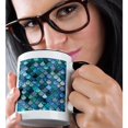 thumbnail image 2 of 3drose, Multicolor Girly Trend Blue Luxury Elegant Mermaid Scales Glitter, 15oz Two-tone Black Mug, 2 of 6