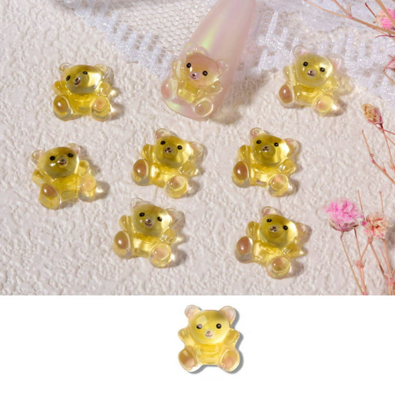 Gummy Bear Lovely Hug Crystal Bear Nail Charms For Acrylic Nails