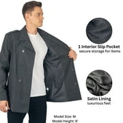Alpine Swiss Jake Mens Pea Coat Wool Blend Double Breasted Dress Jacket Peacoat