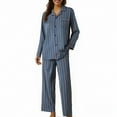 thumbnail image 2 of Xunmmm Button Up Pajamas for Women Long Sleeve Sleepwear Soft Loungewear Ladies Pjs Set Cotton Plus Size Pajama Set, 2 of 4
