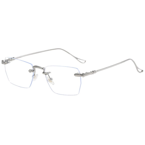 Yunhgft Eye Glasses Transparent Eyewear Anti Eye Fatigue Anti Blue Light Spectacle Frame Silver
