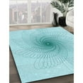 thumbnail image 2 of Ahgly Company Indoor Round Patterned Electric Blue Area Rugs, 4' Round, 2 of 6