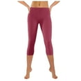thumbnail image 3 of GEWSEY Women's Active FormFlex Buttery Soft High Waist 19" Inseam Capri Yoga Workout Leggings with Pockets (, L), 3 of 6