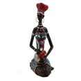 thumbnail image 4 of Estatua de dama tribal africana, adorno coleccionable, estatua africana ligera de resina Estilo C, 4 of 9