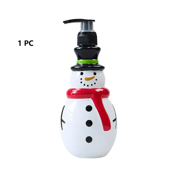 Christmas Soap Dispenser Set 3-Piece Holiday Theme for Bathroom and Kitchen - Refillable Bottles with Festive Designs for Seasonal Home Decor and Gifting(A)