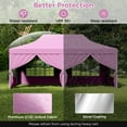 thumbnail image 4 of Costway 10 x 20FT Pop up Canopy Outdoor Canopy Tent with 6 Sidewalls Carrying Bag Pink, 4 of 10