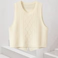 thumbnail image 7 of Iyufng Sweater Vest Women Cable Knit Vintage Sleeveless Crewneck Knitwear Casual Fashion Solid Color Lightweight Knitted Pullover Tank Tops Fall Winter White, 7 of 7