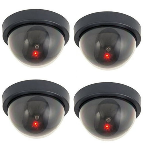 Walbest Fake Security Camera, Dummy Security Camera CCTV Dome Surveillance with Flashing Red LED Light for Home Business Indoor Outdoor Pack of 1
