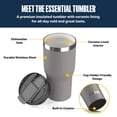 thumbnail image 2 of RTIC Essential 20 oz Leak-Resistant Lid Ceramic Lined Tumbler, Graphite, 2 of 8