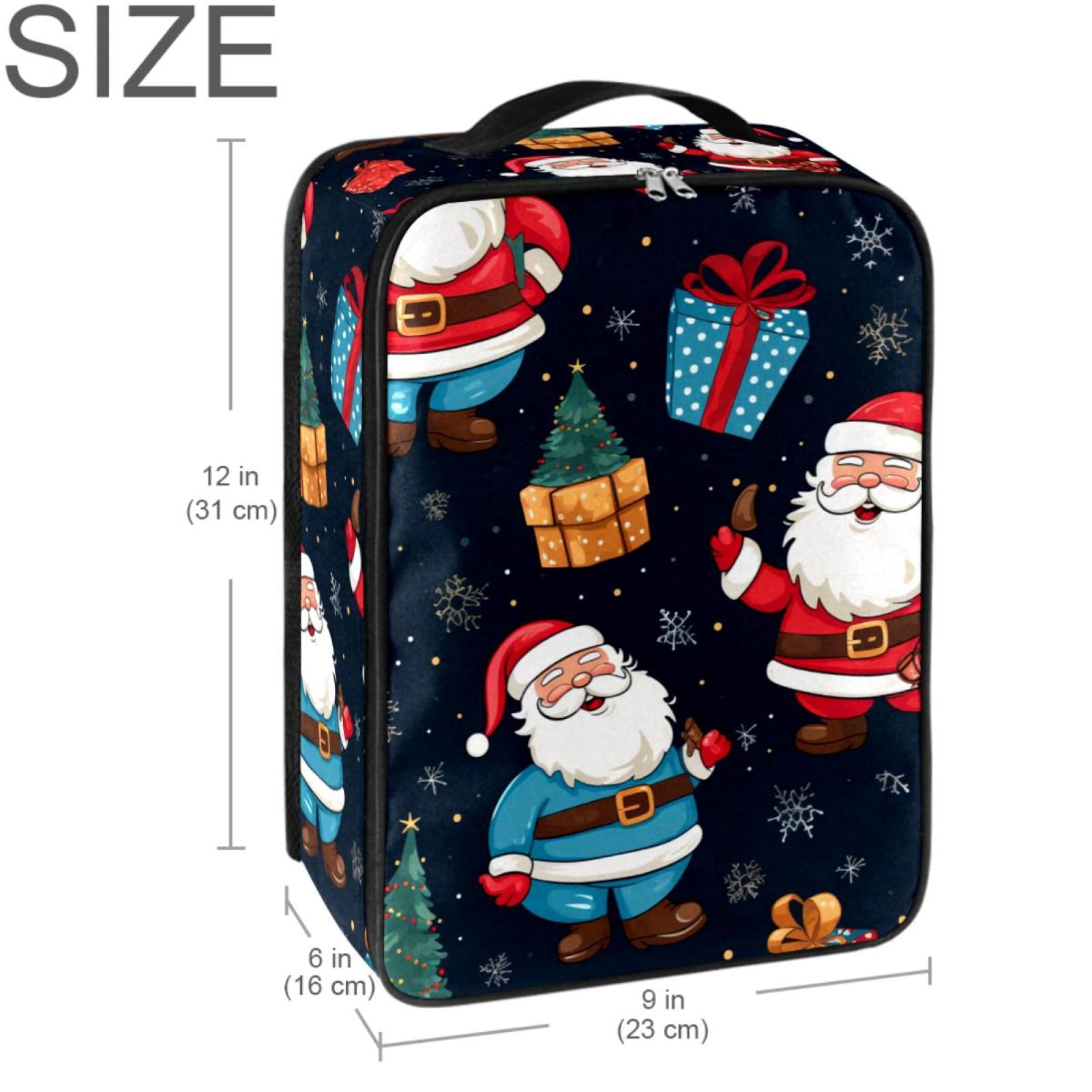 Santa Claus Polyester Shoe Box Organizer, Space-Saving Storage Solution for Shoes, 23x31cm/9x12in