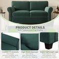 thumbnail image 6 of S-HOME 57" Modern Corduroy Sofa With Removable Cushions, High Rebound Padding And Solid Wood Frame For Living Rooms And Offices, Dark Green, 6 of 12