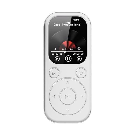 Injueey Reproductor de música portátil con Bluetooth para llevar fácilmente Reproductor de MP3 con Bluetooth Los mejores reproductores de Cables de audio/vídeo blanco