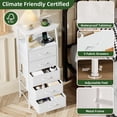 thumbnail image 6 of Eunos White Tall Nightstand with Charging Station and LED for Bedroom, 5 Drawer with Storage Shelfs, 6 of 8