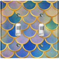 thumbnail image 1 of Metal Light Switch Plate Outlet Cover Mermaid Blue MER003, 1 of 13