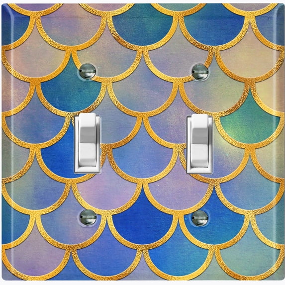 Metal Light Switch Plate Outlet Cover Mermaid Blue MER003