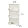 thumbnail image 6 of Flip Drawer Shoe Cabinet, Storage Organizer, Freestanding Shoe Rack, Wall Mounted No-Assembly (White, 3 Drawer), 6 of 8