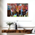 thumbnail image 3 of Elephant Stock Football Players Grunge Wall Art - Horizontal Multi Panel Canvas - Living Room Wall Decor - Sports Multi Panel - Red And Green Decor By Takumi Park - 38" x 24", 3 of 8