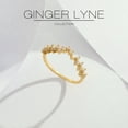 thumbnail image 2 of Viviana Half Eternity Ring for Women Sterling Silver CZ Anniversary Band Stackable Chevron Curve by Ginger Lyne, 2 of 6