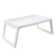 thumbnail image 1 of OUNONA Folding Design Computer Desk PP Material White Serving Tray for Home Use 1Pcs Back to School, 1 of 7