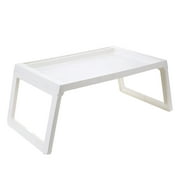 TINKSKY Foldable Bed Table Folding Breakfast Bed Desk Table Computer Laptop Holder for Home Bedroom(White)
