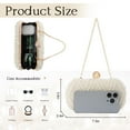 thumbnail image 2 of White Pearl Clutch Purse for Women Bridal Wedding Evening Bags Small Formal Beaded Handbags with Chain, 2 of 7