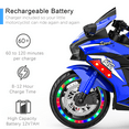 thumbnail image 4 of Werseon 12 Volts Kids Motorcycle, Electric Ride On Toy for Ages 3-6, 3-Wheels Lights, Sounds, Bluetooth Speaker, Blue, 4 of 10