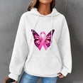 thumbnail image 1 of Meichang Womens Hoodies Pink Ribbon Breast Cancer Awareness Sweatshirts Waffle Drawstring Long Sleeve Lounge Pullover Tops with Pocket, 1 of 3