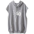 thumbnail image 5 of cocolona Womens Sleeveless Printed Pullover Hoodie Drawstring Trendy Casual Solid Color Sweatshirt with Pocket, 5 of 6