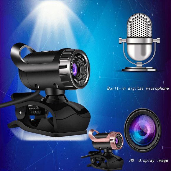 HD Webcam Cameras, Computer Cameras with Noise Cancelling Microphone USB Camera for Online Video Calls, Recording on Desktop Laptop PC Skype Facetime YouTube