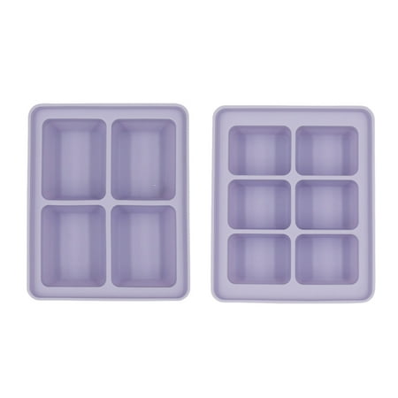 

Large Silicone Ice Cube Tray Molds 2-Pack Flexible 4 Cavity Easy Release Slow Melting Ice for Whiskey Cocktails