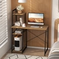 thumbnail image 2 of Topbuy Computer Desk Industrial Wood Study Desk w/Storage Shelf Writing Table Workstation Natural, 2 of 10