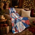 thumbnail image 3 of Patriotic 4Th Of July Patchwork Stars Stripes, Cozy Friendship Quote Scene, Warm Flannel Blanket for Living Room and Reading Nook, Art Lovers Friendship Gift, Artistic Home Decor, 3 of 9