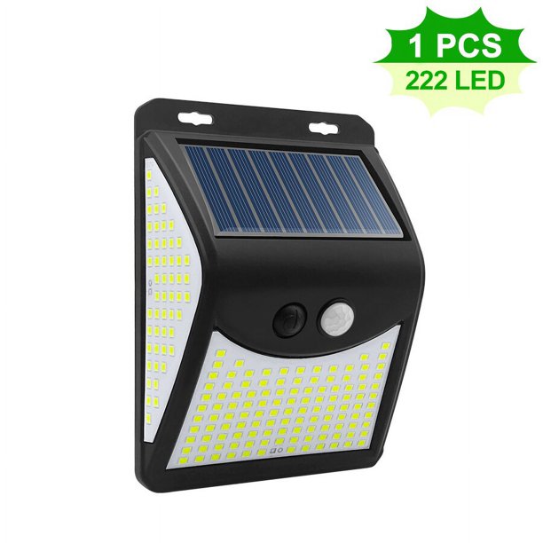 Lámpara LED solar impermeable para decoración de exteriores, farola de jardín con Sensor de cuerpo humano, 3 modos de alimentación, luces de pared, 222/468 LED