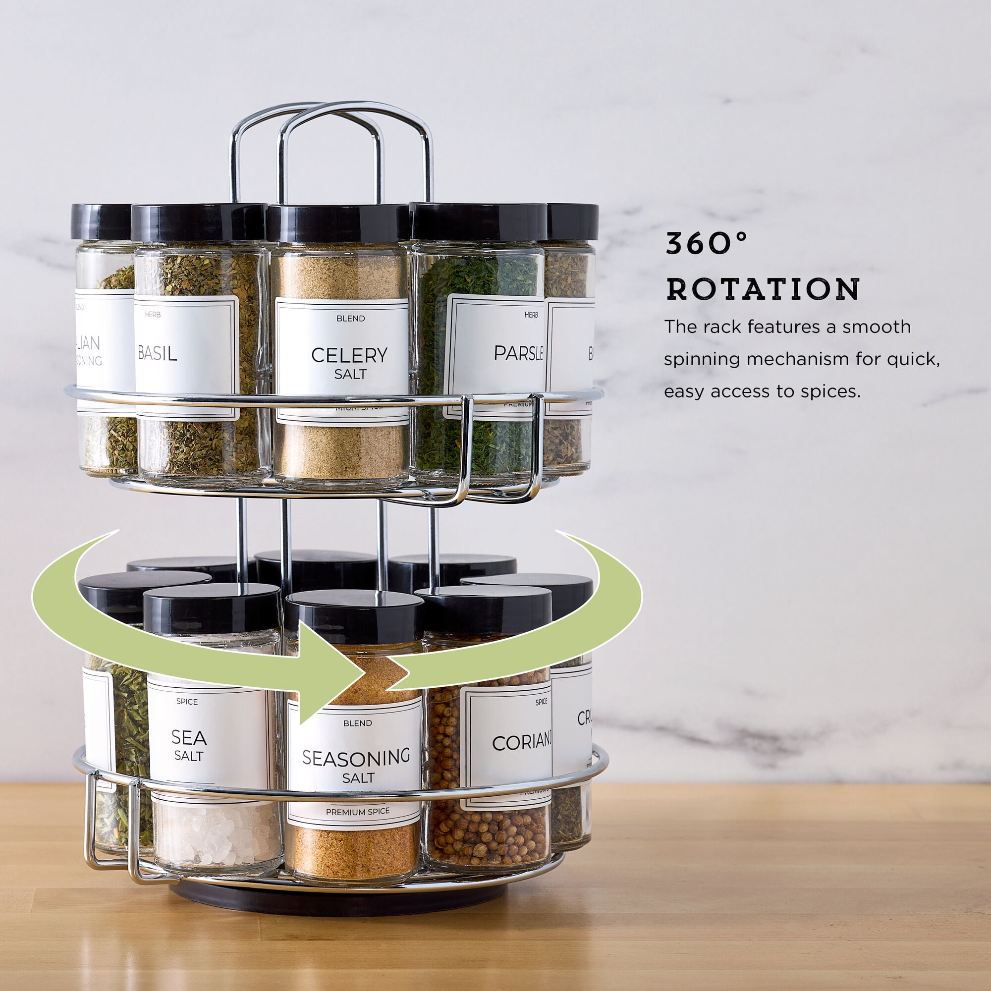 16 Jar Chrome Spice Rack with Revolving Wire Stand Australia Ubuy