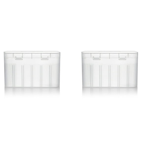 2X Waterproof Storage Box AA AAA 18650 Batteries Portable Holder Case Protectors Organiser for 6pcs 18650,2 x 18650 Batteries Case,Translucent